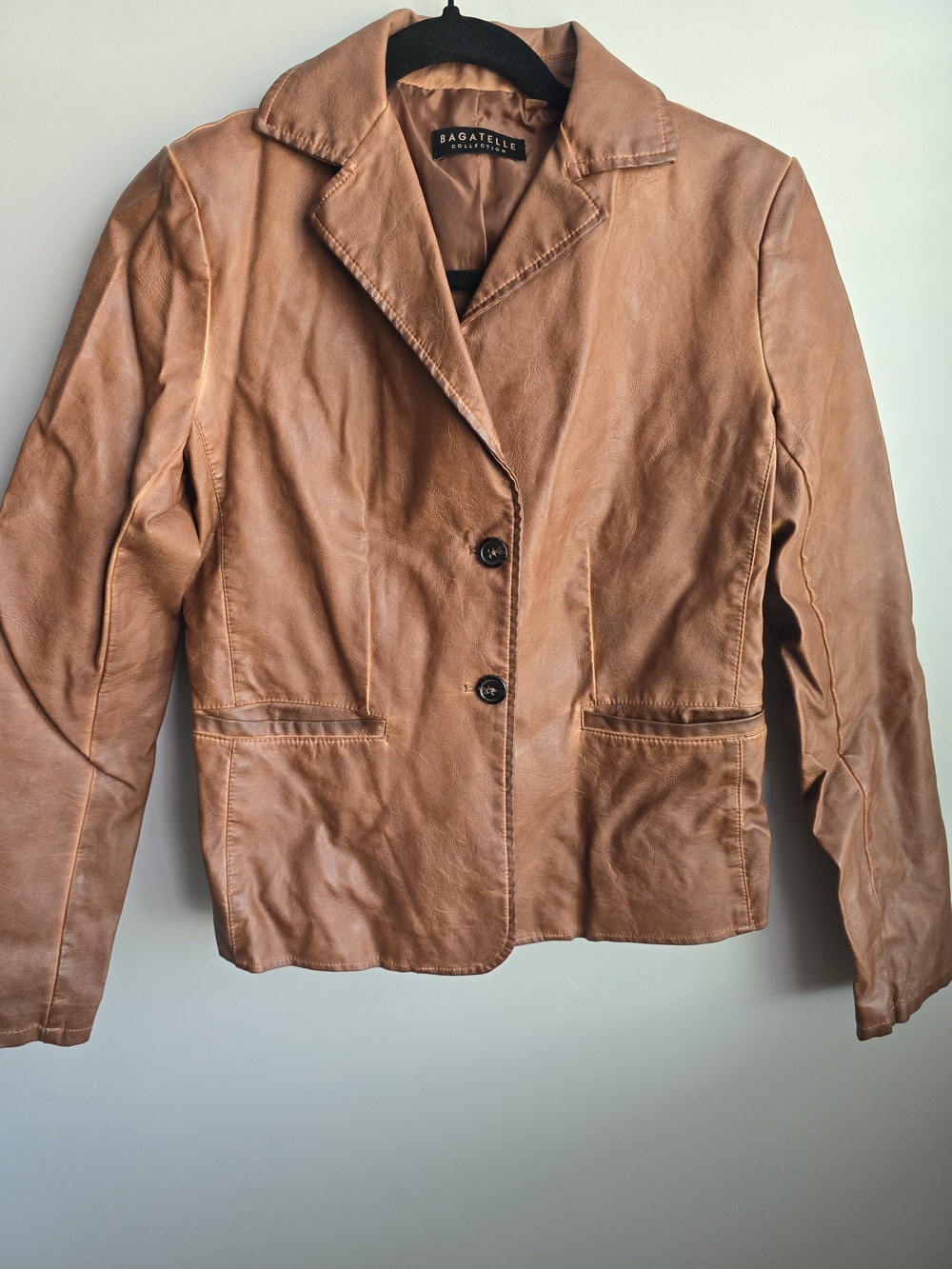 Bagatelle Cognac Leather Blazer Jacket